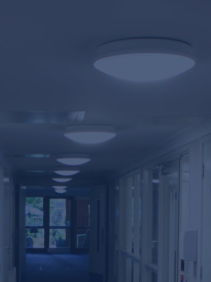 Corridor of circular lights