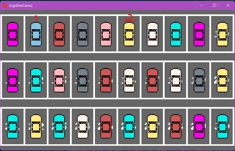 Carro 1 (Azul) + Carro 2 (Amarelo)