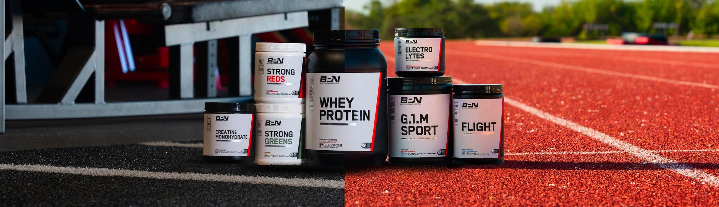 BPN Hybrid Athlete Bundle Supplements. Includes Whey Protein, Flight, Creatine, Electrolytes, G.1.M Sport, Strong Greens, and Strong Reds