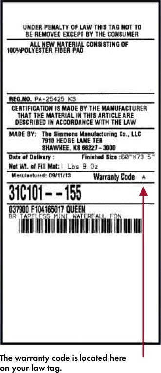 Warranty Example Law Label After March 1st 2015