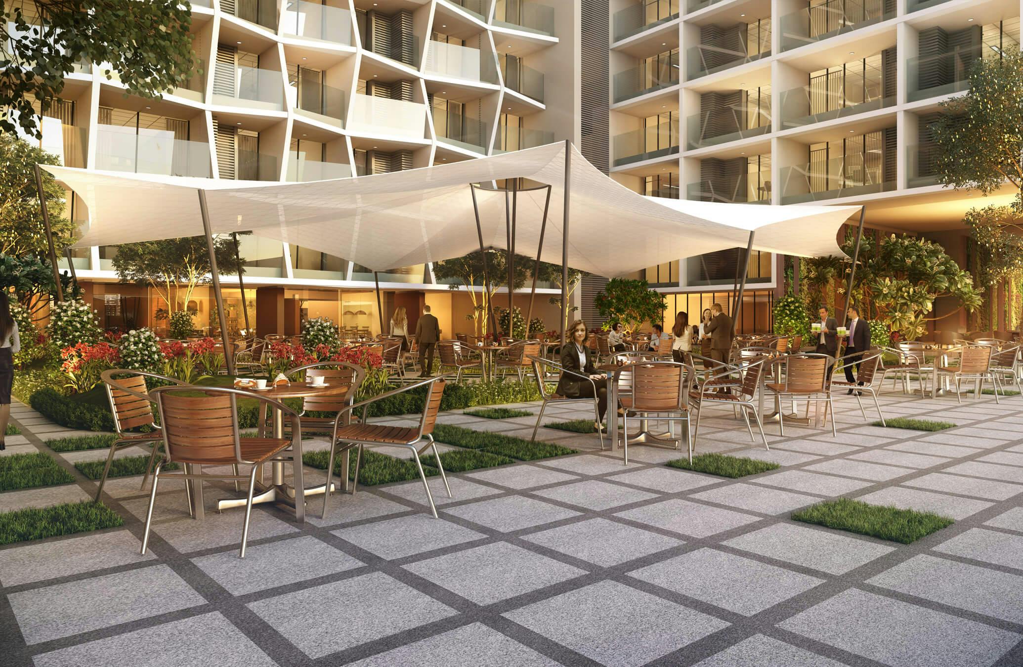 Podium with Food court