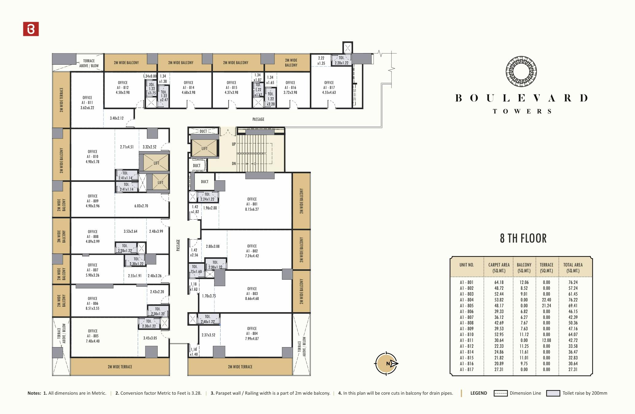 Boulevard Towers 8th Floor Plan