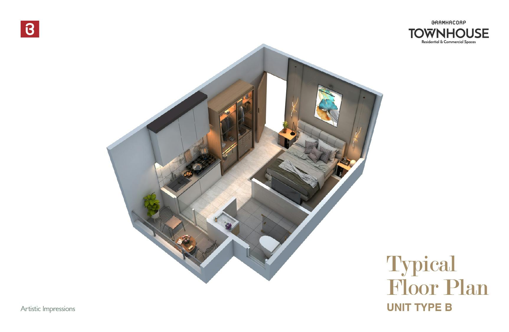 Studio Type B Floor Plan