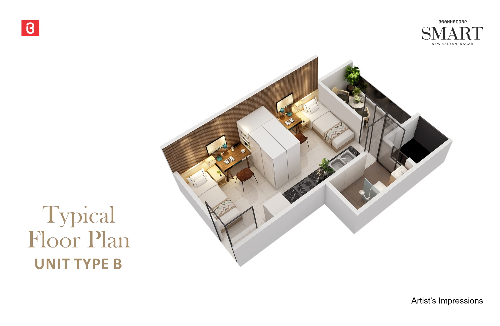 Studio Type B Floor Plan
