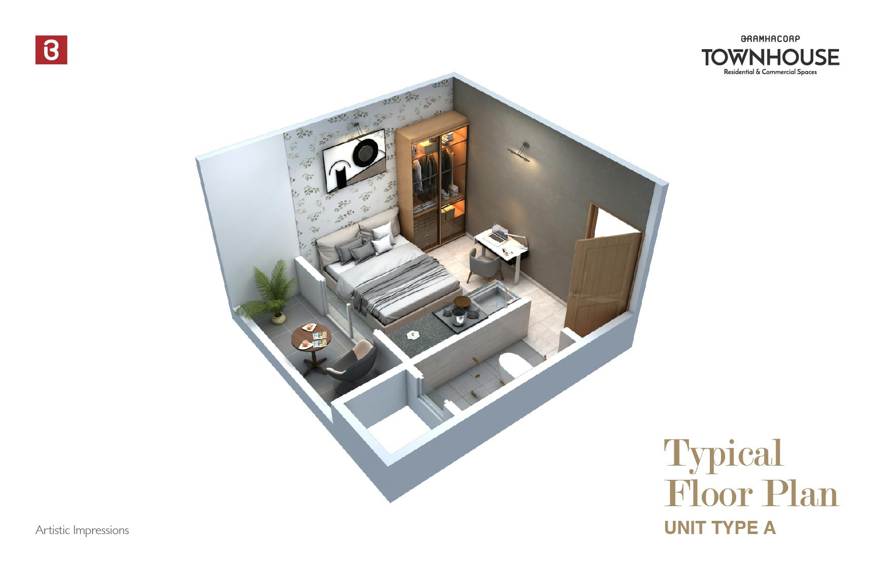 Studio Type A Typical Floor Plan