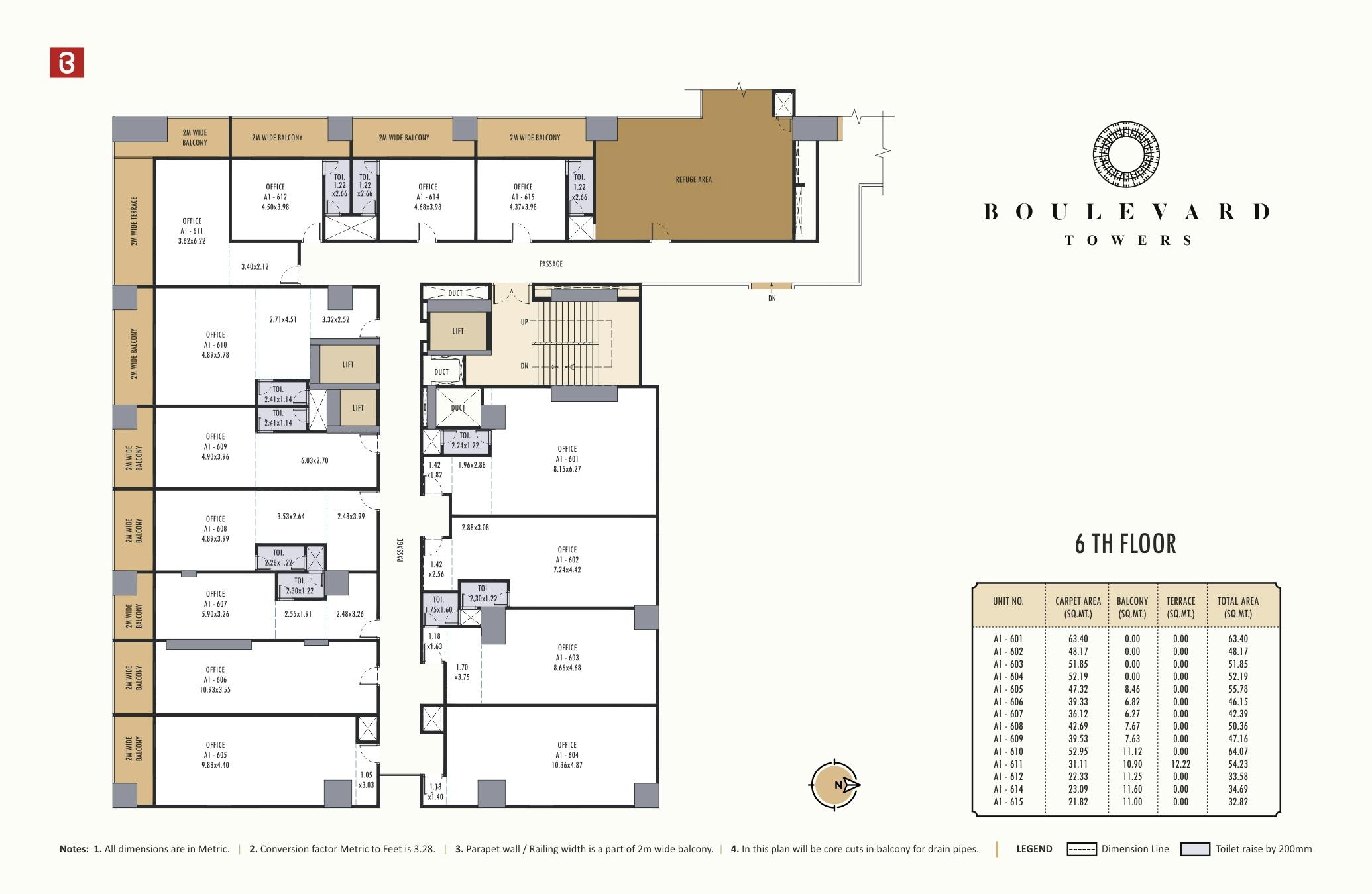 Boulevard Towers 6th Floor Plan