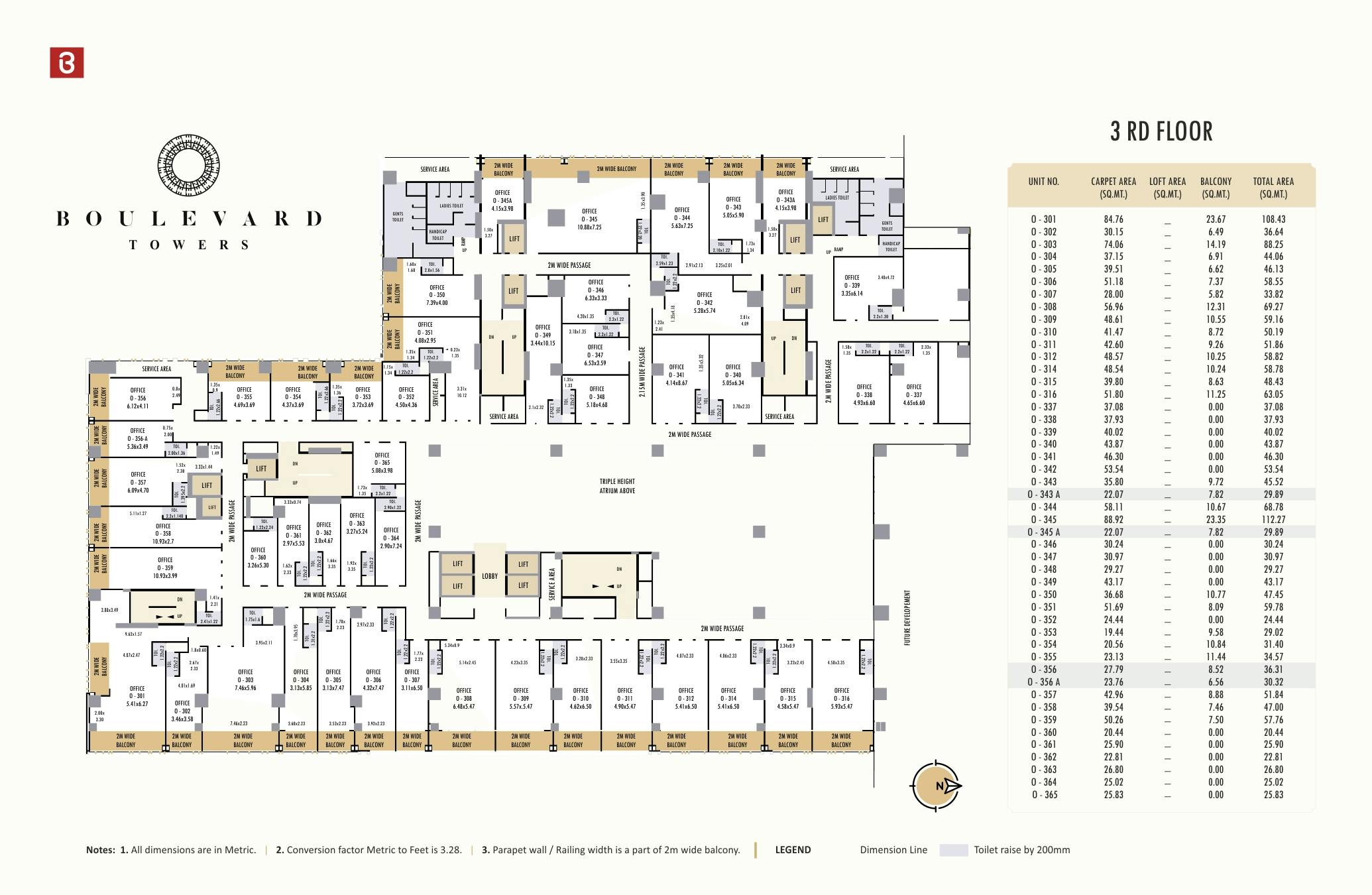 Boulevard Towers 3rd Floor Plan