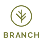 Branch Insurance olive vertical logo on transparent background
