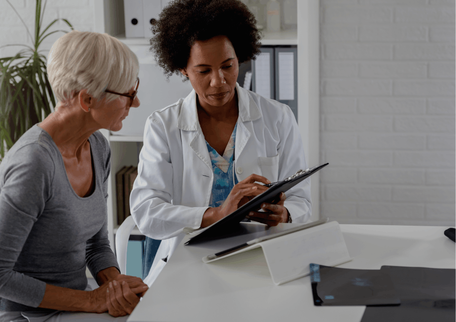 Doctor talking with a female patient