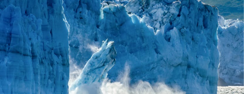Glacier falling due to global warming and climate change