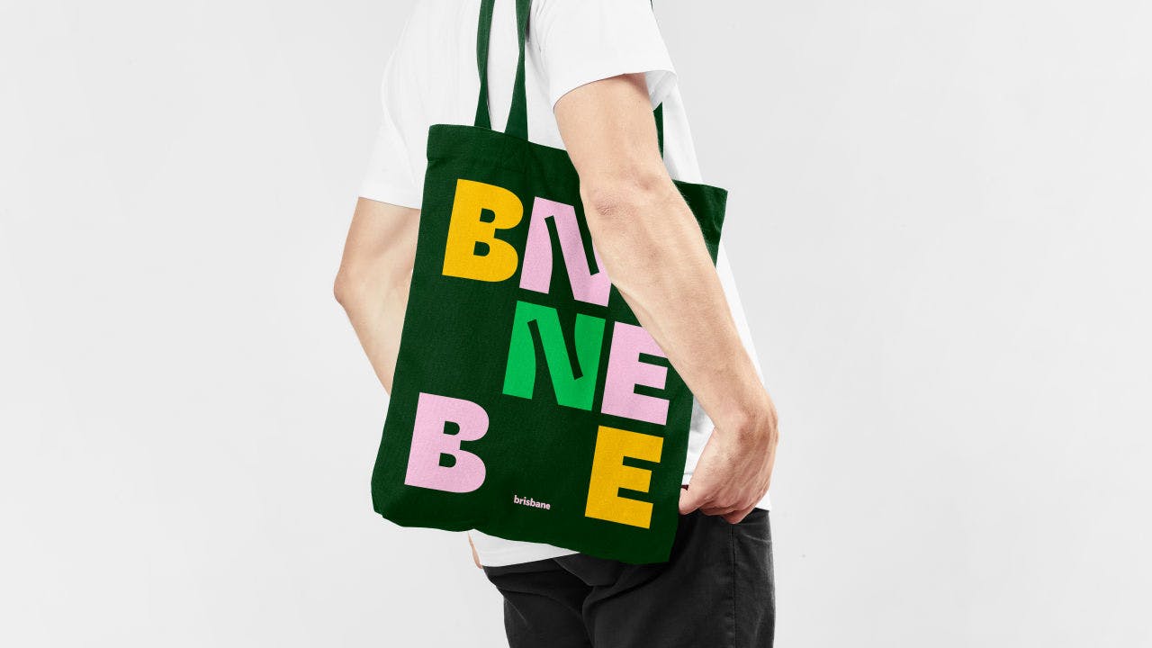Visit Brisbane tote with the new wordmark