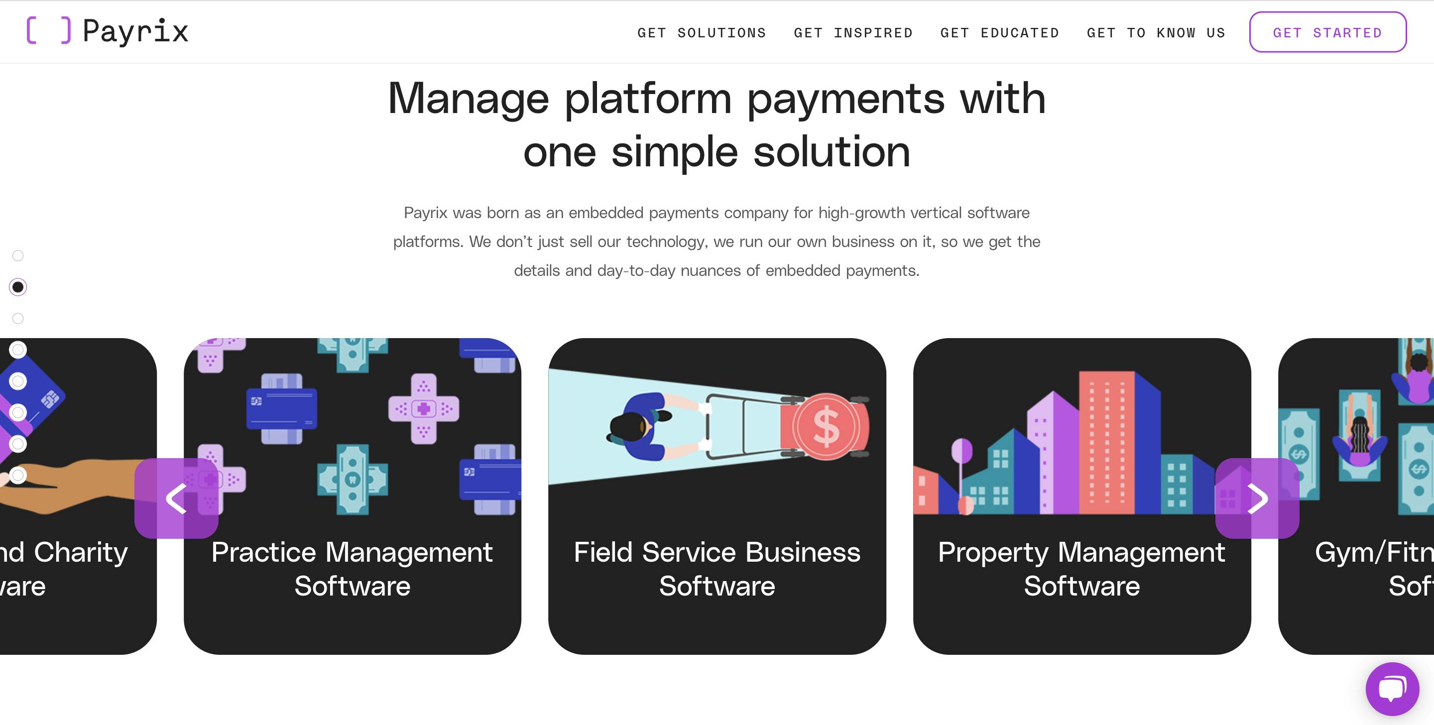 Payrix homepage