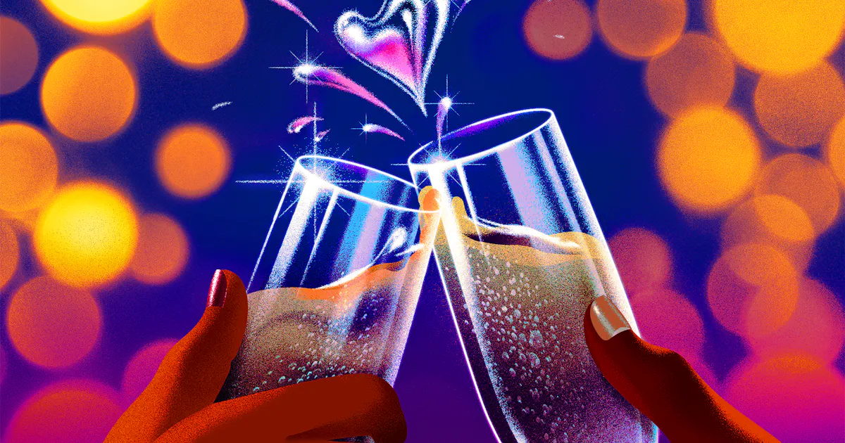 Simone Noronha illustration glasses clinking