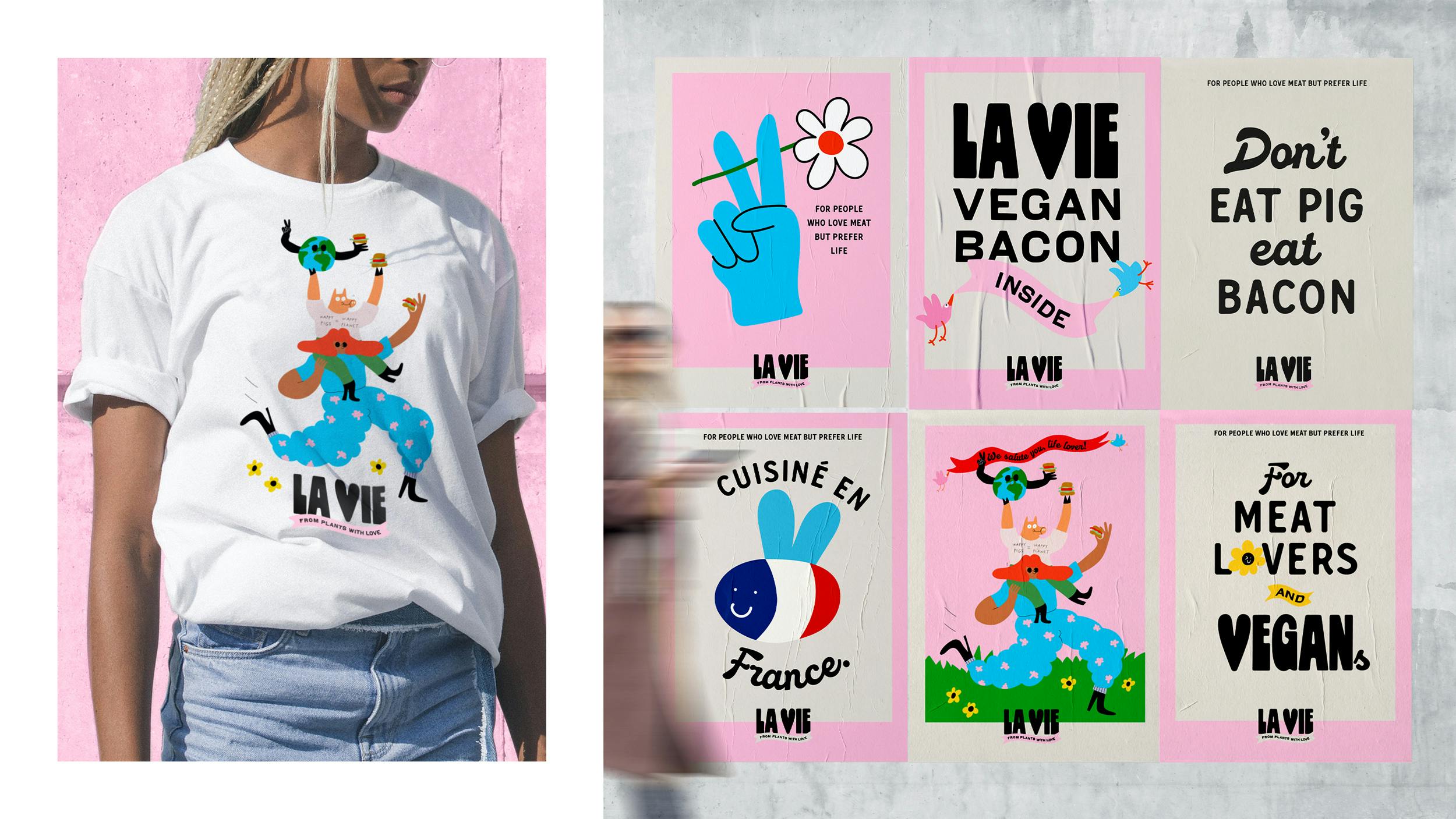 La Vie tee shirt and posters