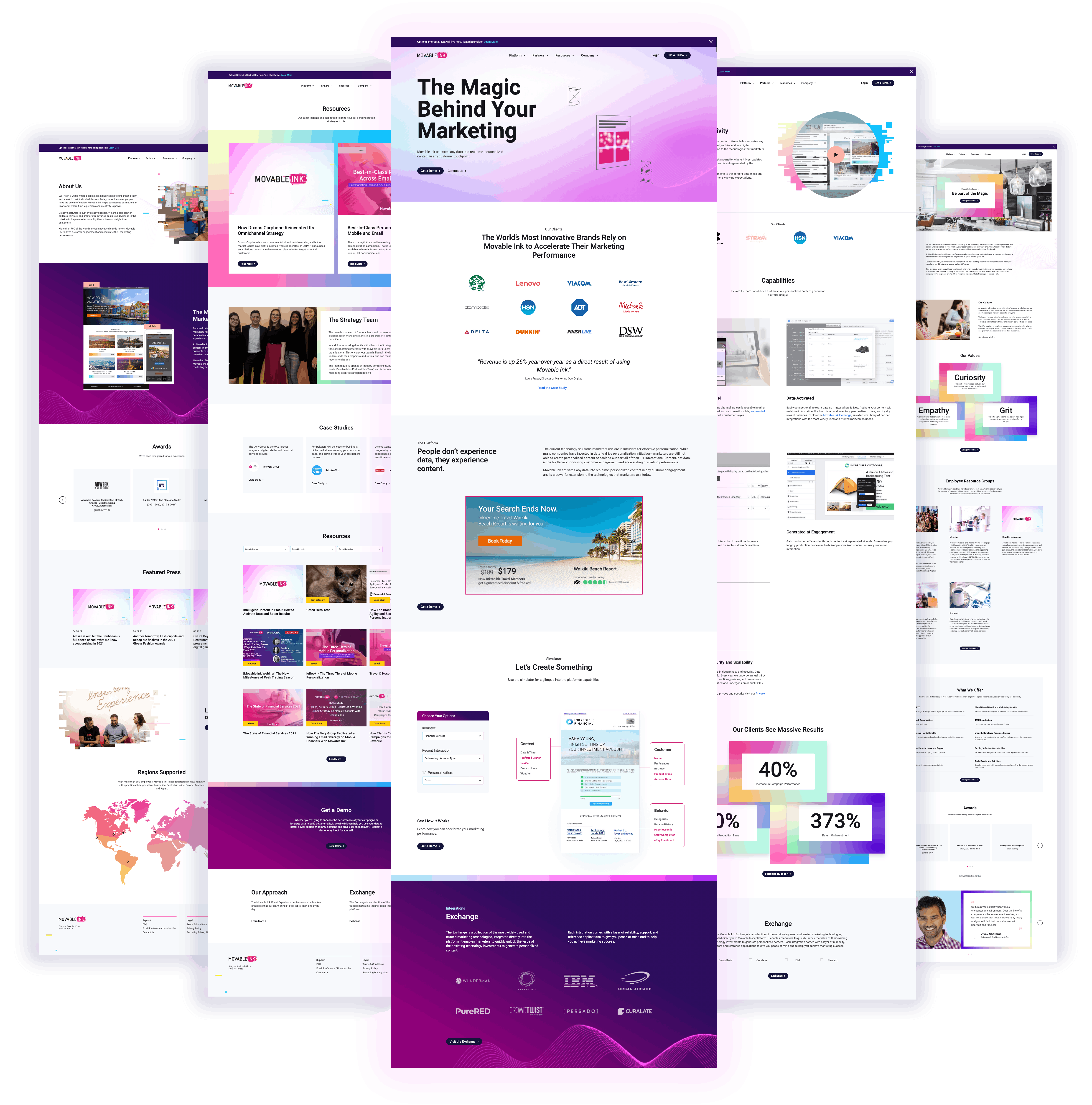 Movable Ink website mock ups.