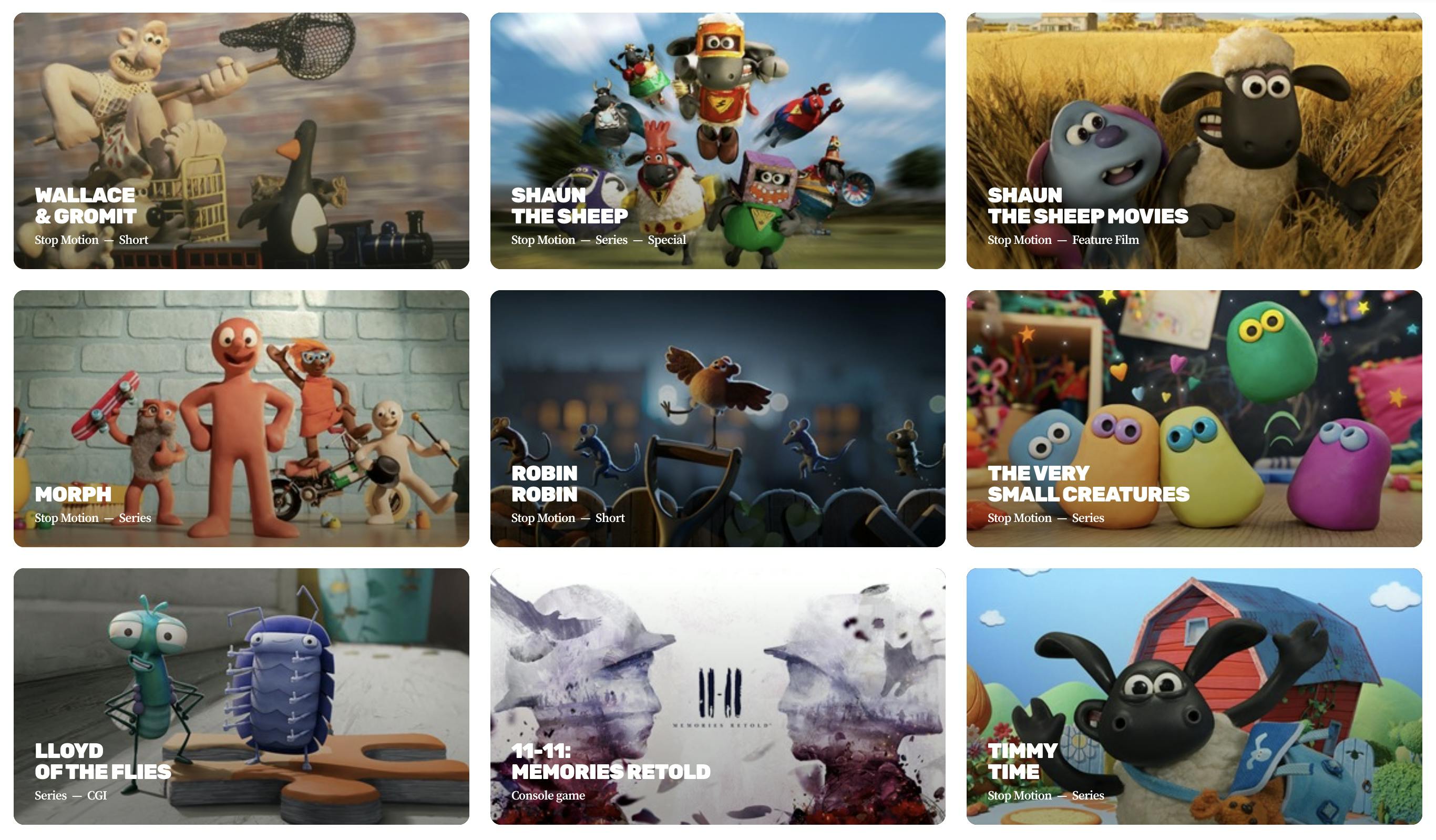 Aardman movie titles