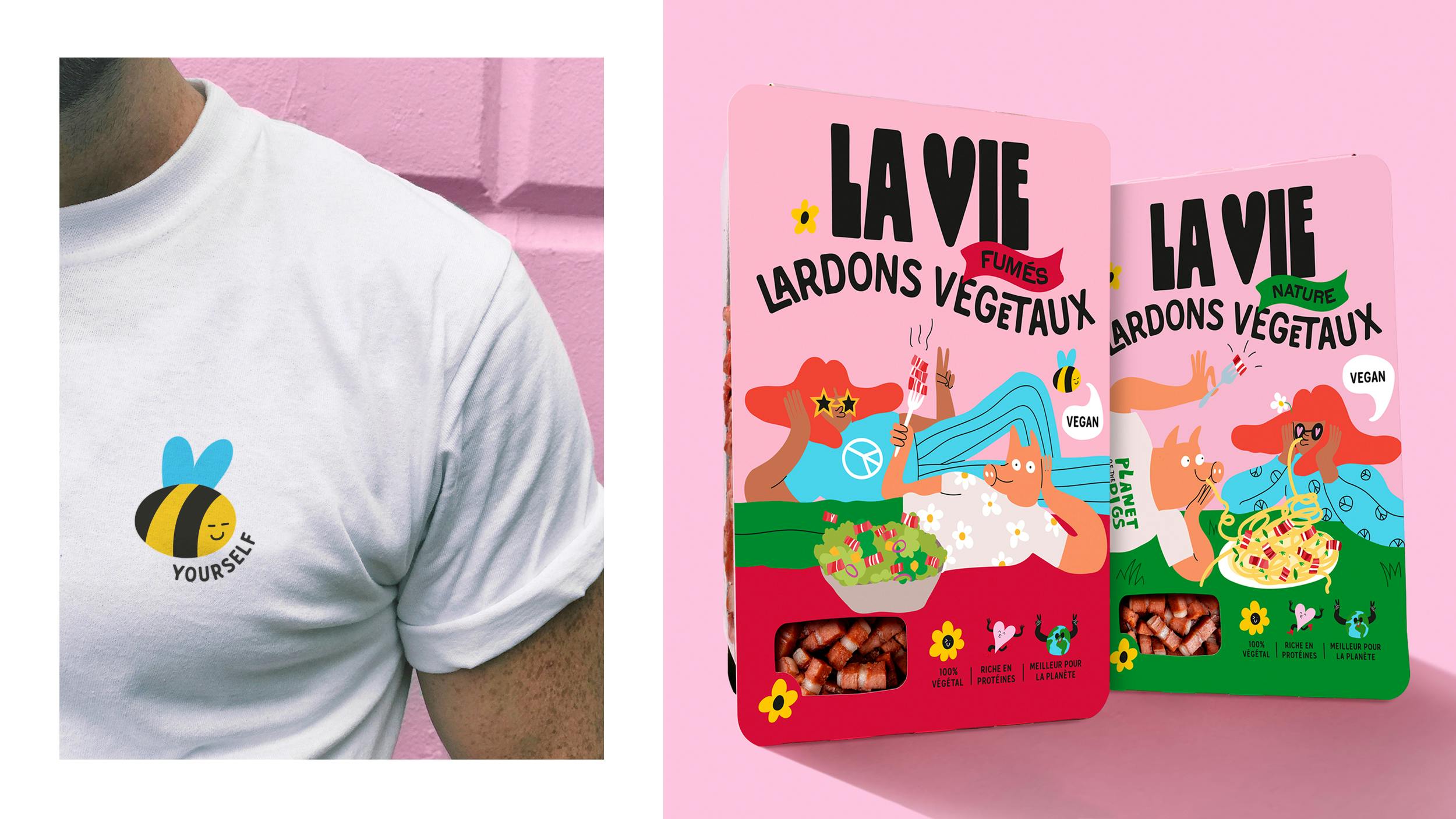 La Vie tee shirt and package
