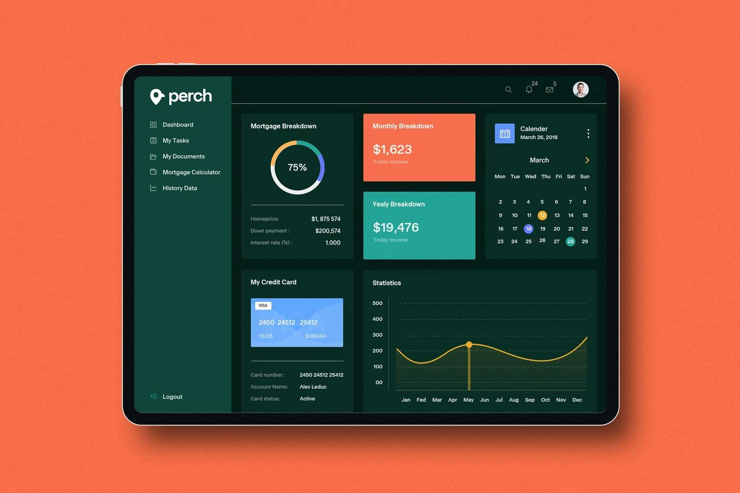 Perch website dashboard