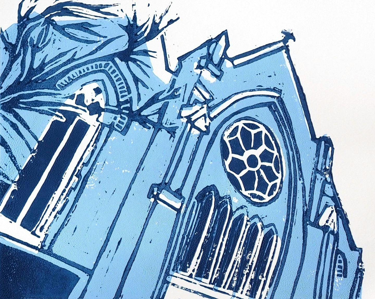 Saint John's Walthamstow Church lino print