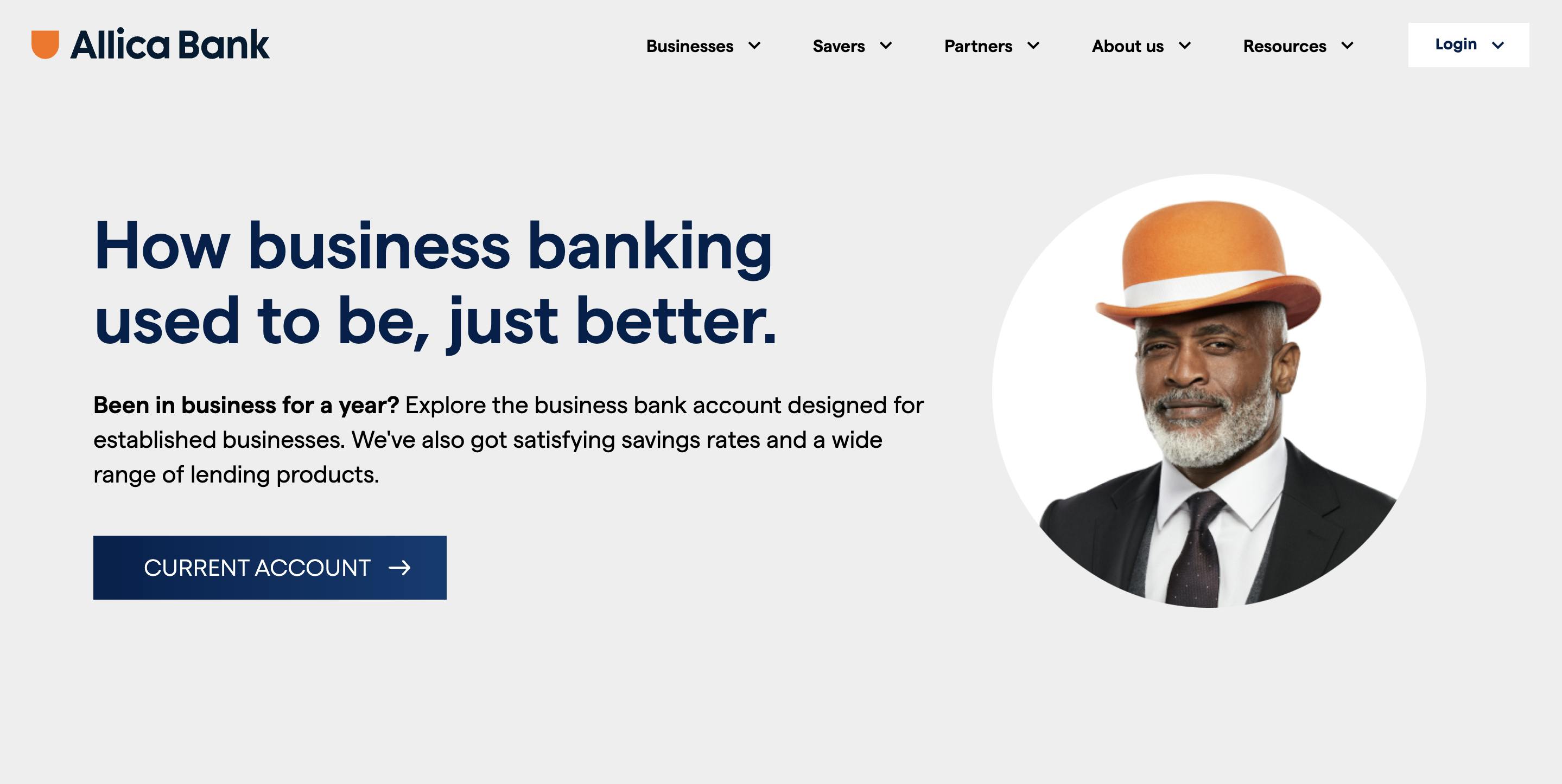 Allica Bank Old Homepage