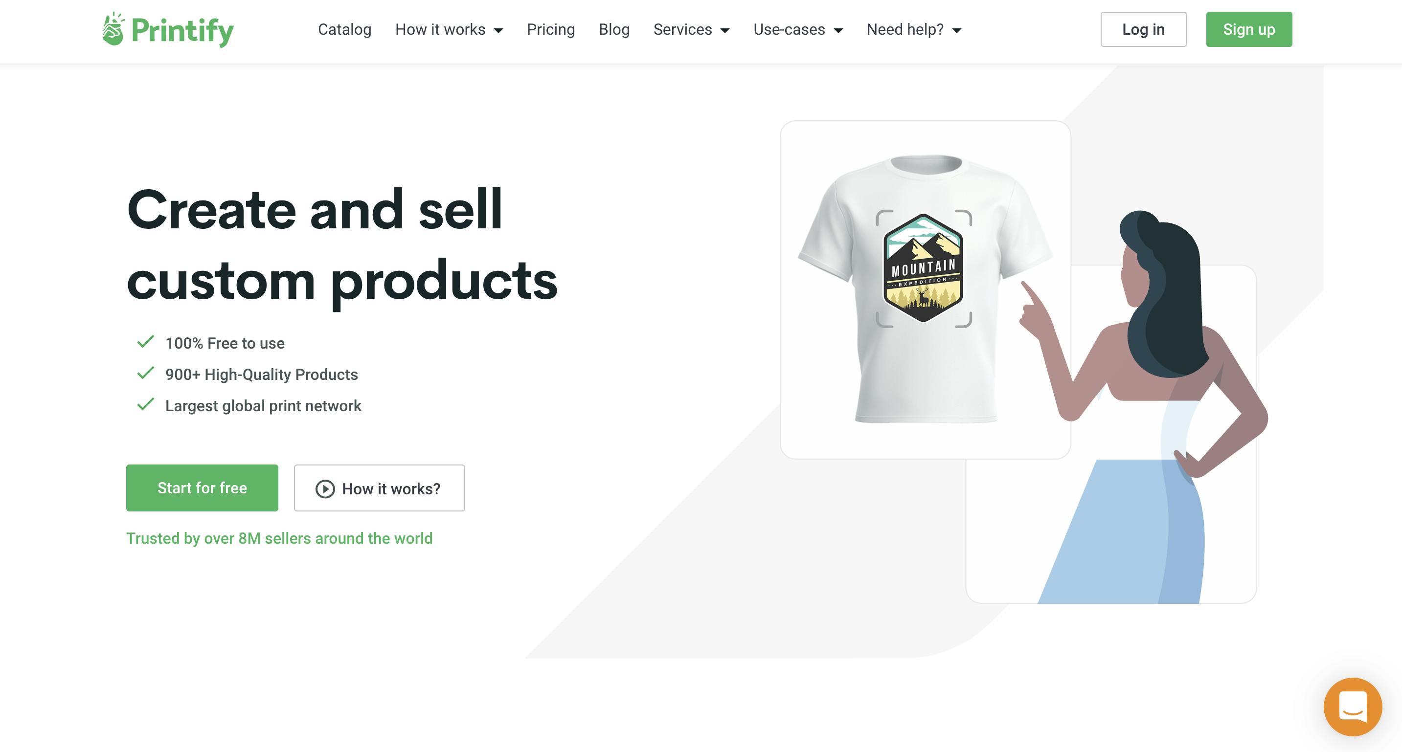Printify' Old Homepage
