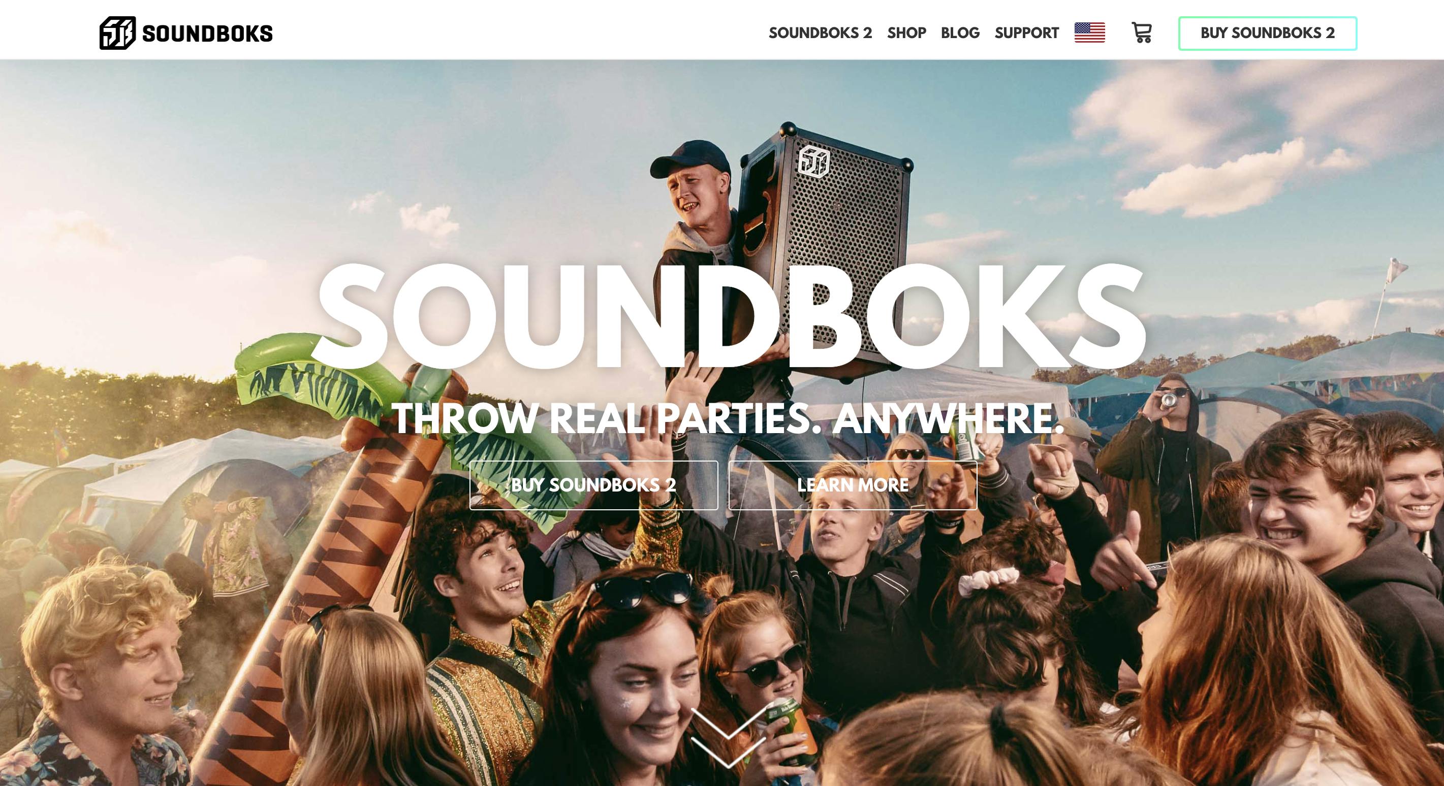 Soundboks' Homepage in early days
