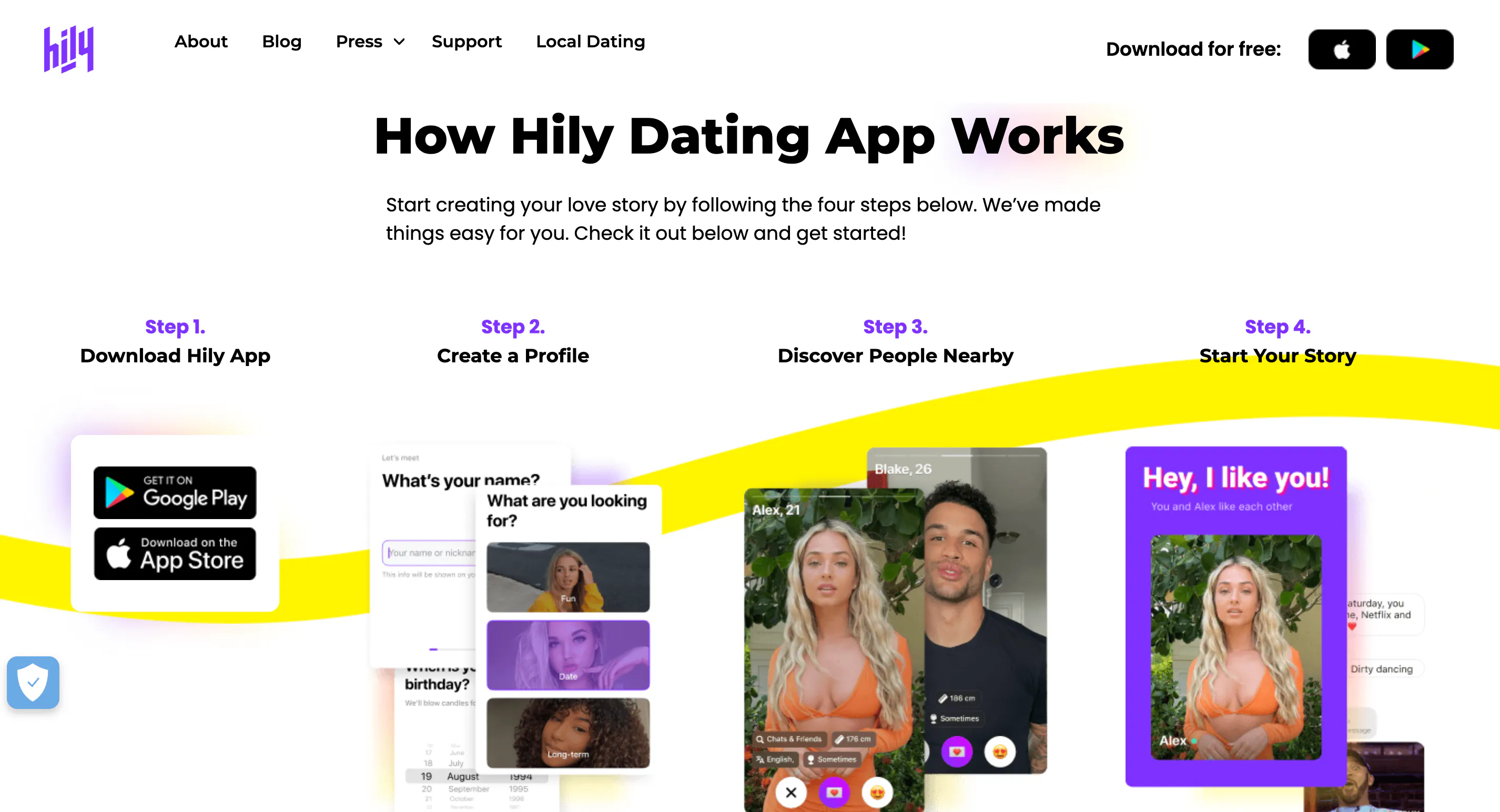 Hily previous homepage