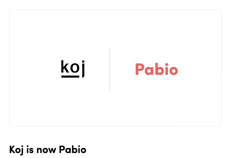 Pabio rename announcement