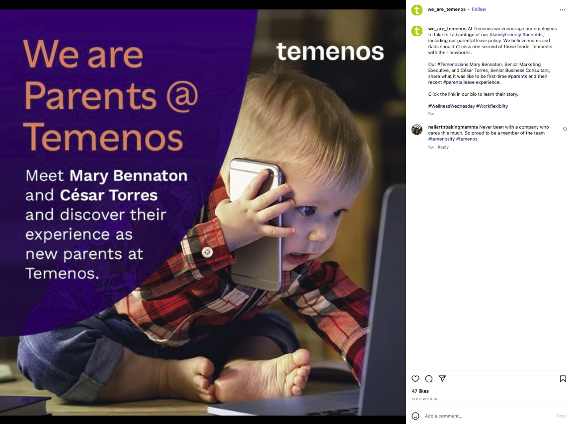 Temenos social media post