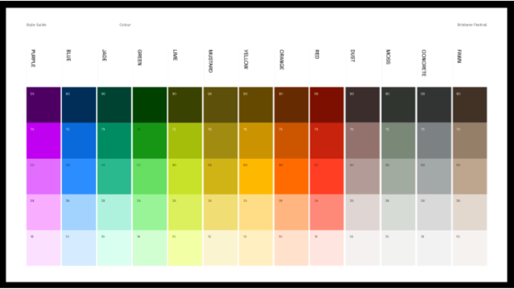 Brisbane Festival color palette