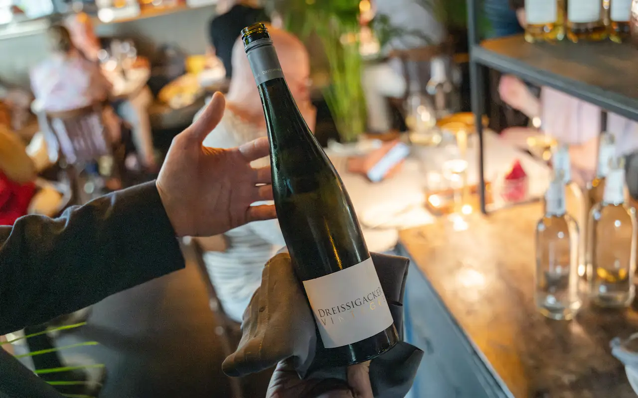 Weinpräsentation beim Dreissigacker Event Brasserie Colette München