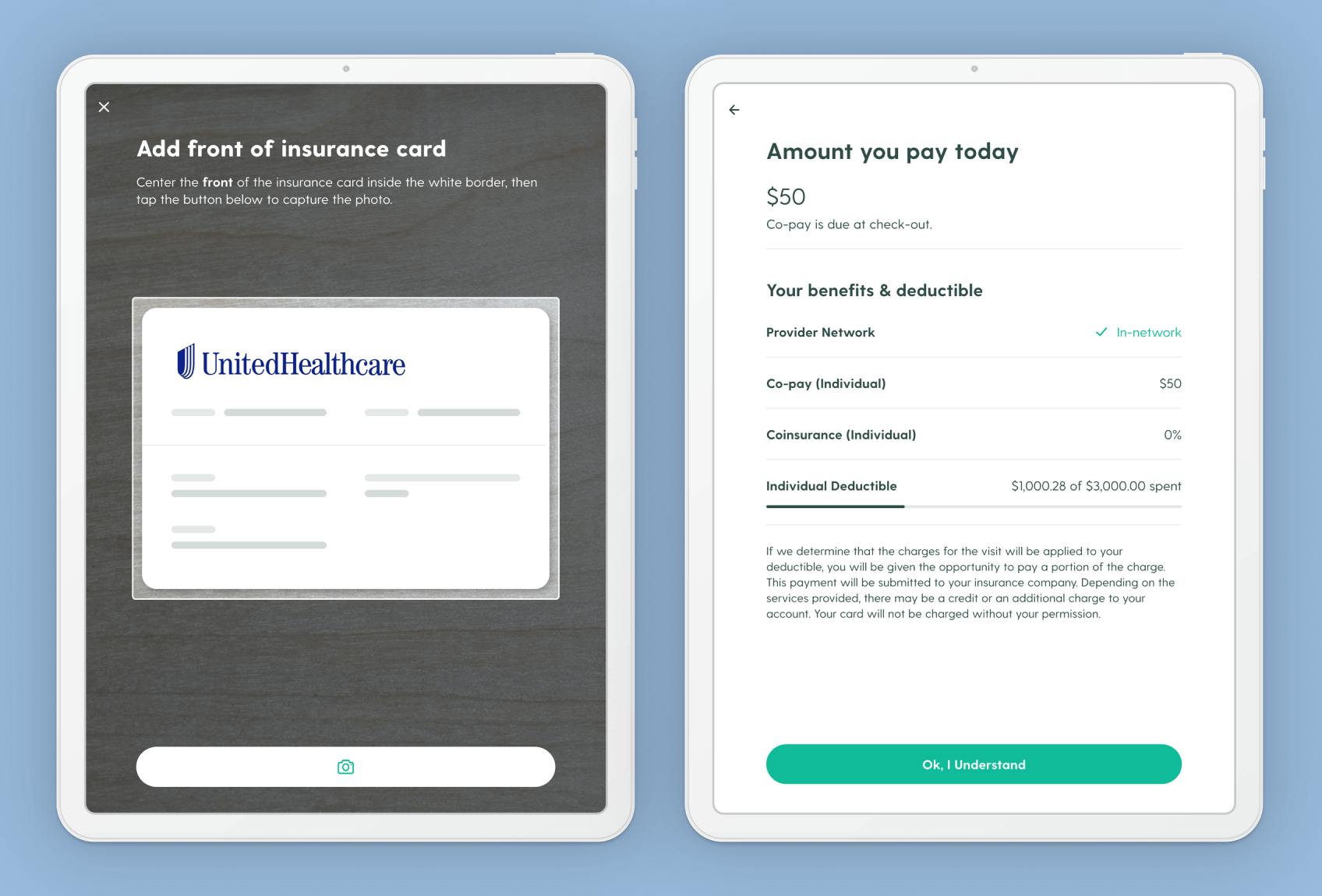 View of Brave Care's patient check-in tool