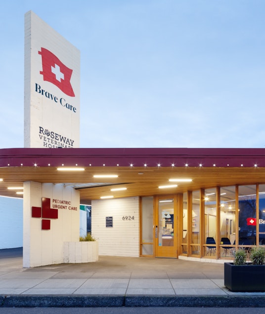 View of the NE Sandy Clinic during sunset