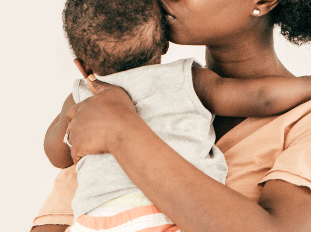 Mother holding baby
