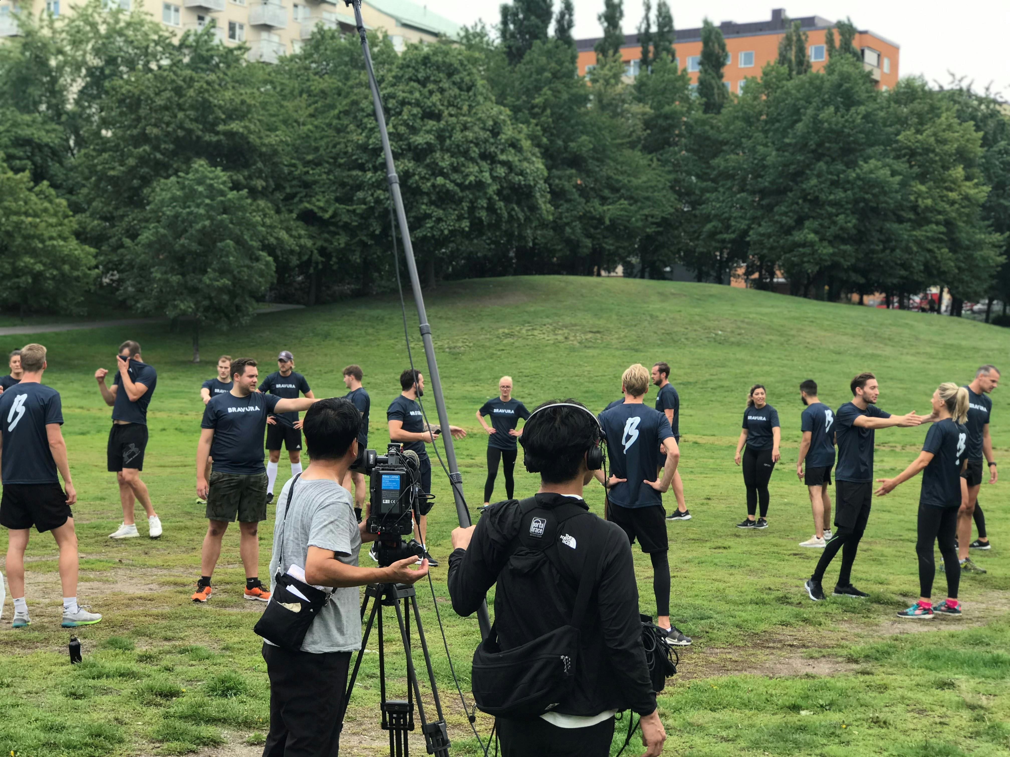 Gemensam träning med filmteam
