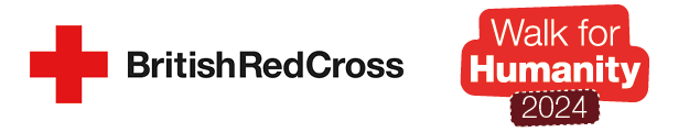 British Red Cross logo alongside the Walk for Humanity 2024 logo