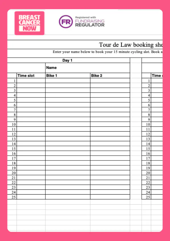 Cycle slots template.
