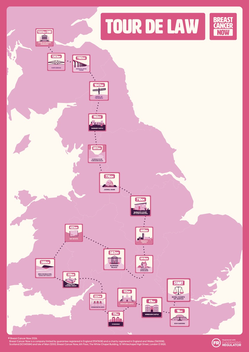 Route map poster for Tour de Law.