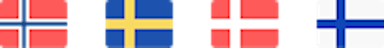 The flags for Norway, Sweden, Denmark and Finland