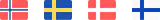 The flags for Norway, Sweden, Denmark and Finland