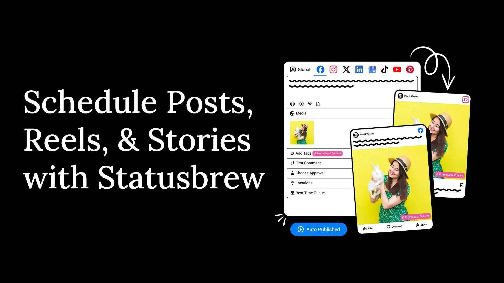 Image highlights Statusbrew's post scheduling features