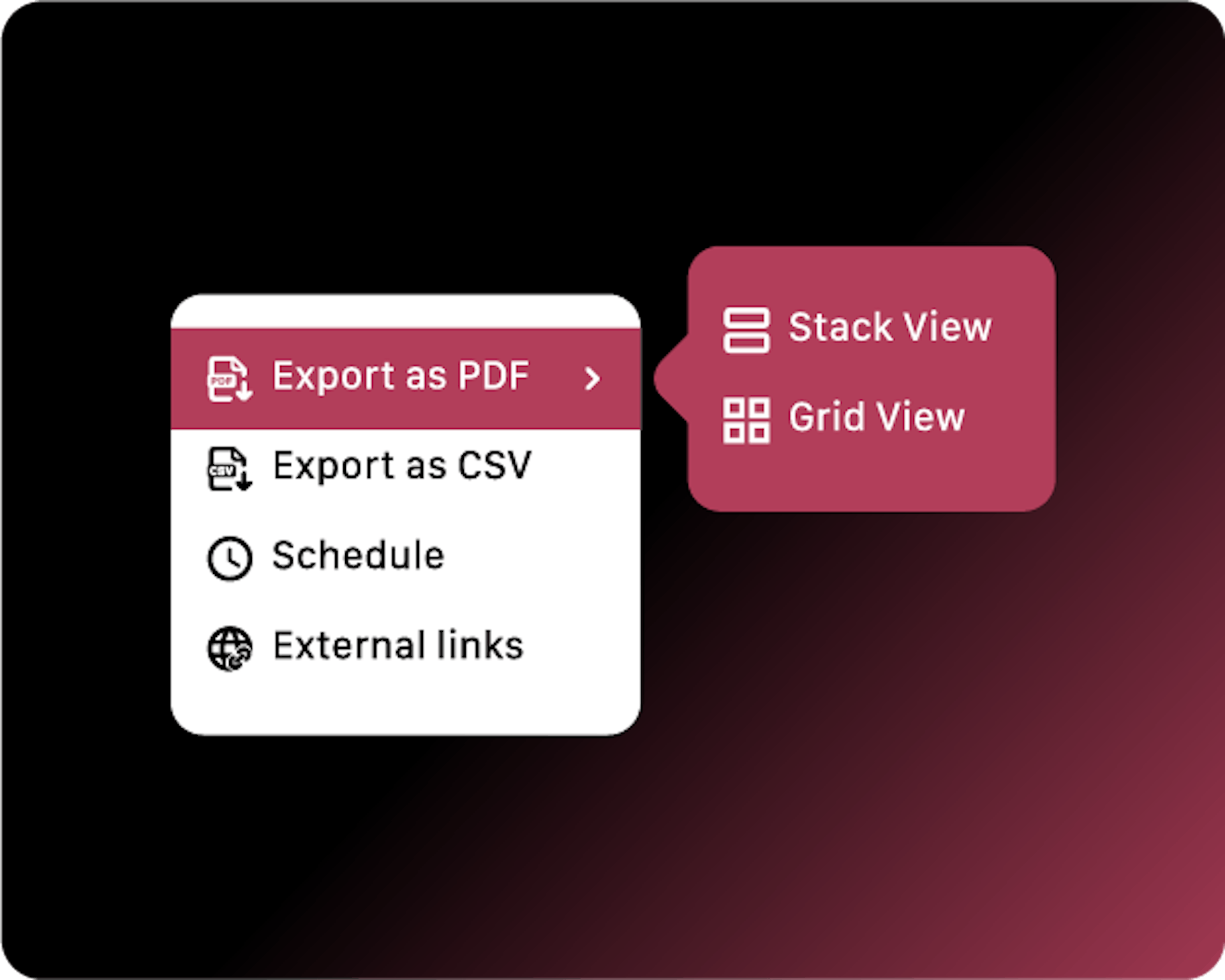 Exporting reports illustration