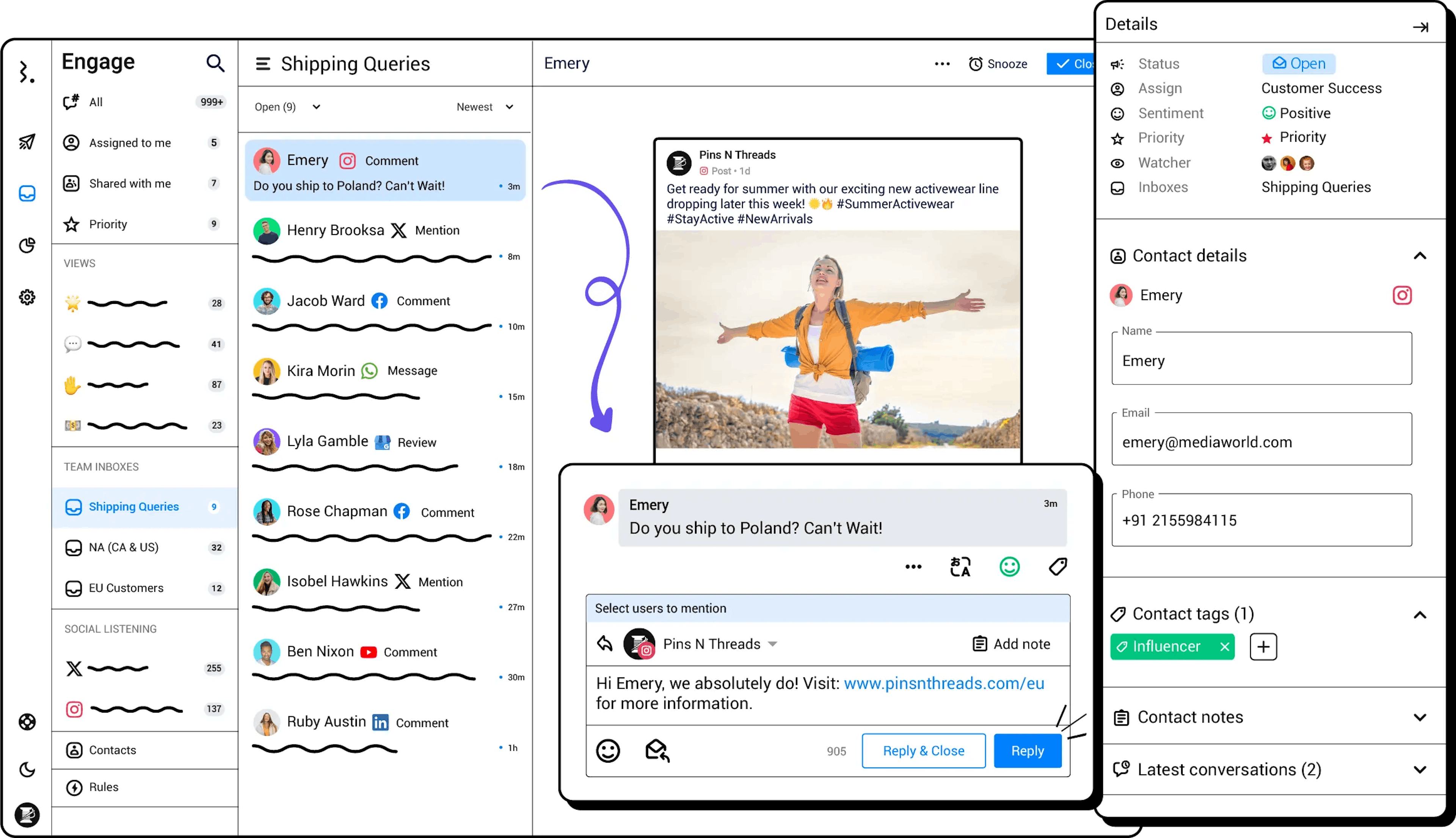 Image highlights Statusbrew's Inbox features