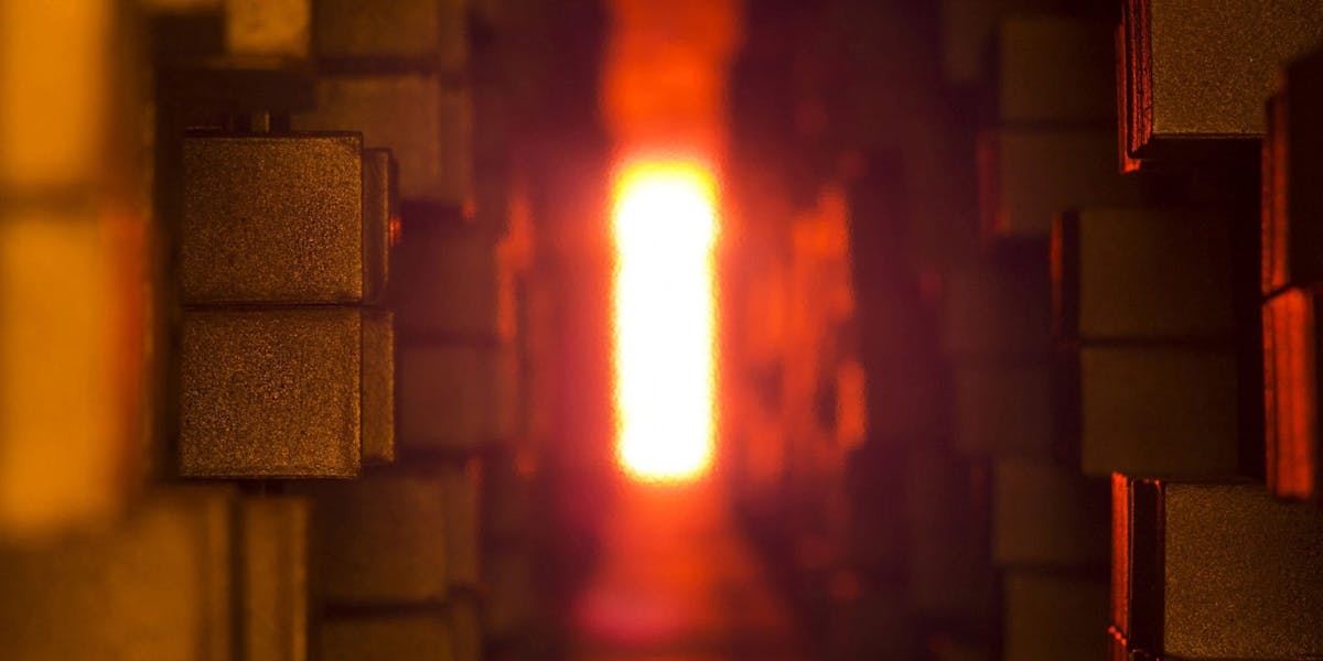 Abstract photo of the furnace and bricks in the Omega bricks factory