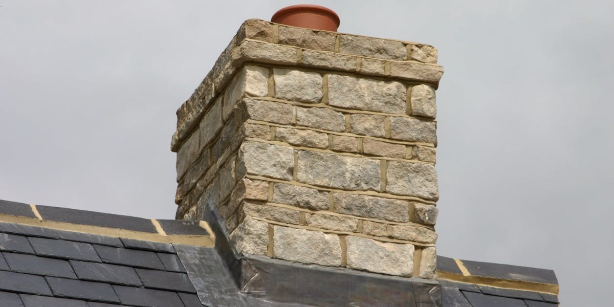 Cotswold stone pre-fabricated chimney
