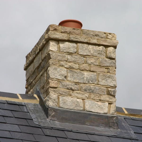 Cotswold stone pre-fabricated chimney