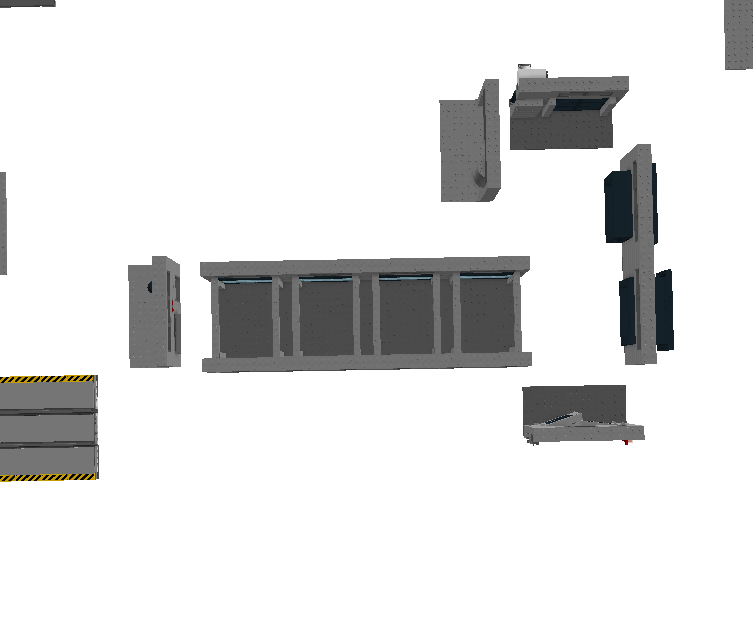 Since the beginning, I always made sure to have in mind that the warehouse should be modular. Therefore it should be able to be assembled in different configurations depending on the usecase. The modules uses the Moduverse Standard.