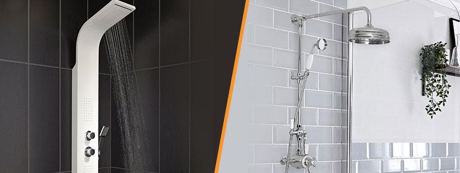 Colonne de douche design rétro vs moderne