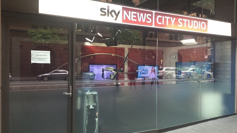 A photo of Sky News Australia's studio in Sydney City.