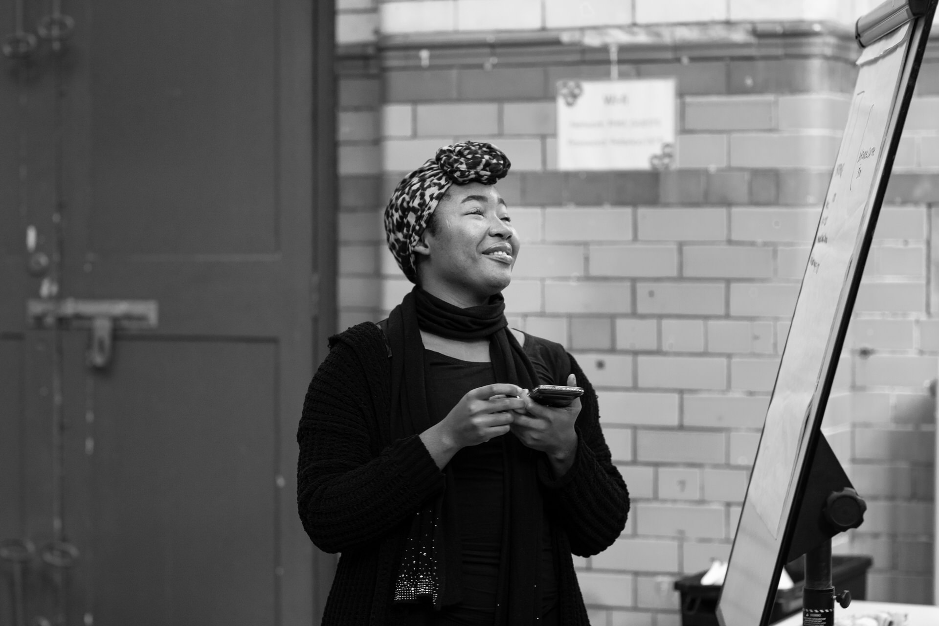 An artist smiling in People's History Museum.